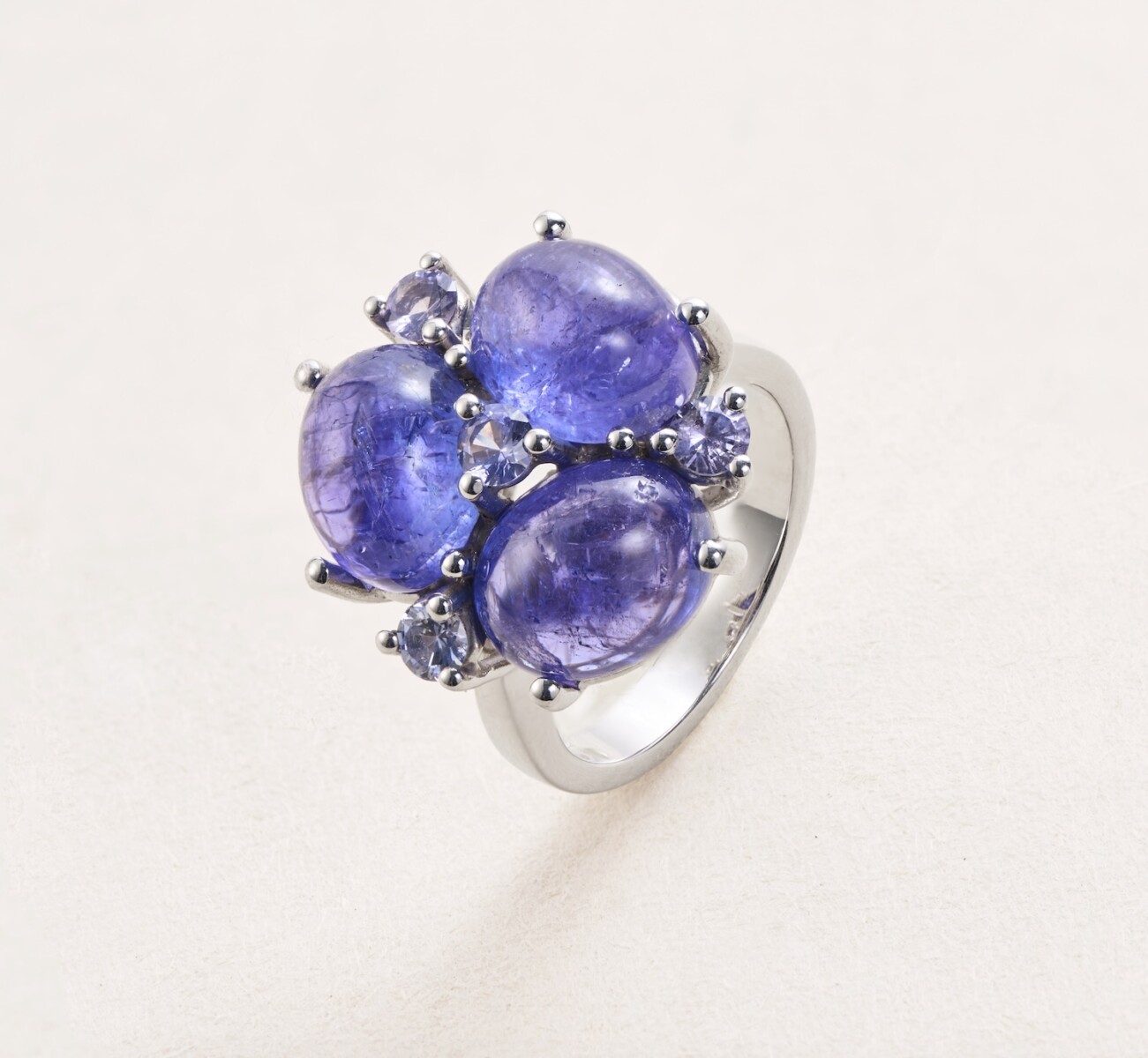 Sterling Silver, Tanzanite, Sapphire Ring