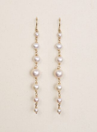 'Cascade' 18kt gold, freshwater pearl earrings