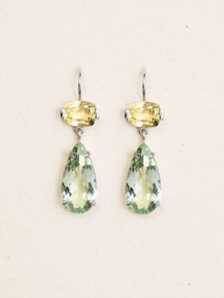 Sterling Silver, Lemon Quartz, Prasiolite earrings