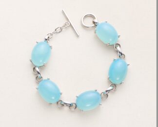Sterling Silver, Ocean agate bracelet